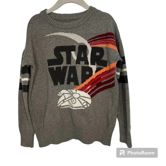 GAP Kids STAR WARS Millennium Falcon Intarsia Sweater Gray Size Small (6-7) - Picture 1 of 11